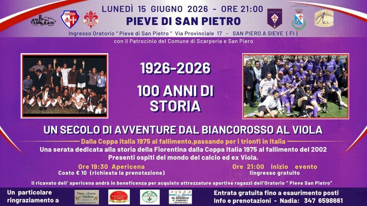 Centenario Fiorentina: a San Piero a Sieve si celebrano gli ultimi trofei viola Centenario Fiorentina: a San Piero a Sieve si celebrano gli ultimi trofei viola - immagine 1