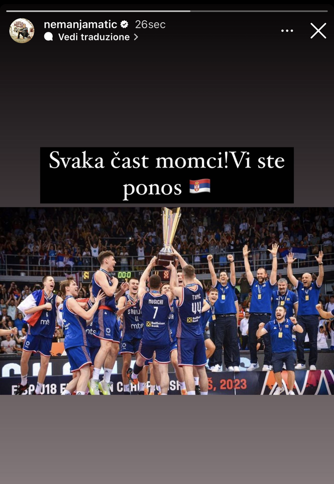 Serbia under 18 campione d’Europa nel basket, Matic esulta: “Un orgoglio”- immagine 2