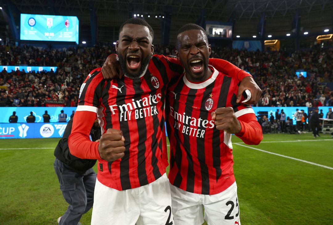 Fofana Tomori Festeggiamenti derby Inter-Milan 2-3 Supercoppa italiana 2025