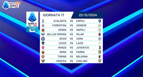 Serie A 24-25, il calendario completo: da Inter-Milan alla Juve, tutte le giornate - immagine 23