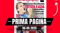 Prima pagina Corriere dello Sport: “Italia, la goleada: manita di Rino”