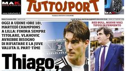 PRIMA PAGINA TUTTOSPORT OGGI: “Thiago, sai farne a meno?”