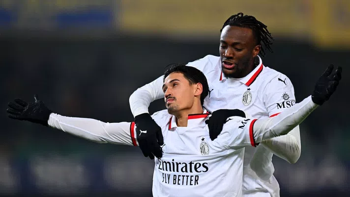 esultanza gol Tijjani Reijnders AC Milan Verona-Milan 0-1 Serie A 2024-2025