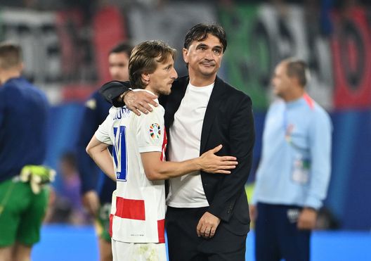 Luka Modric con il suo allenatore Zlatko Dalic (Foto di Mullan/Getty Images) dalic
