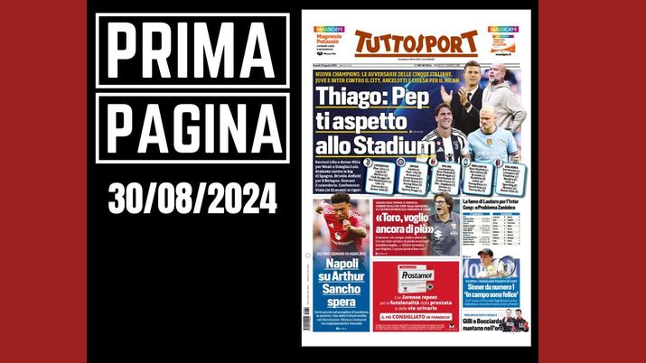 Prima Pagina Tuttosport 30 agosto