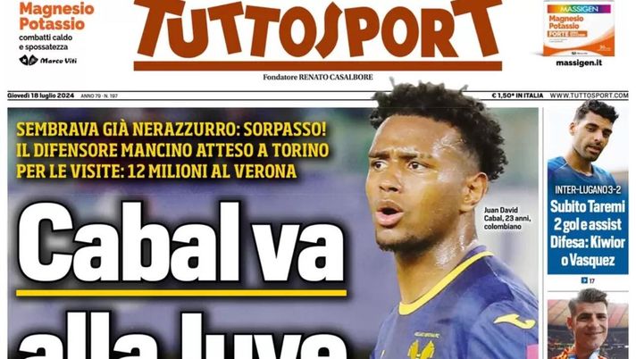 prima pagina tuttosport oggi