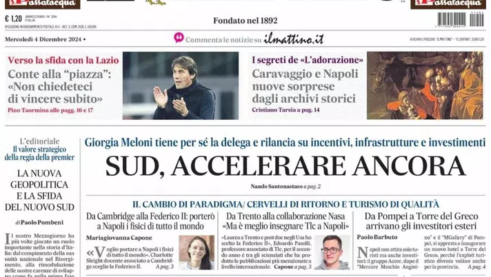 prima pagina il mattino oggi