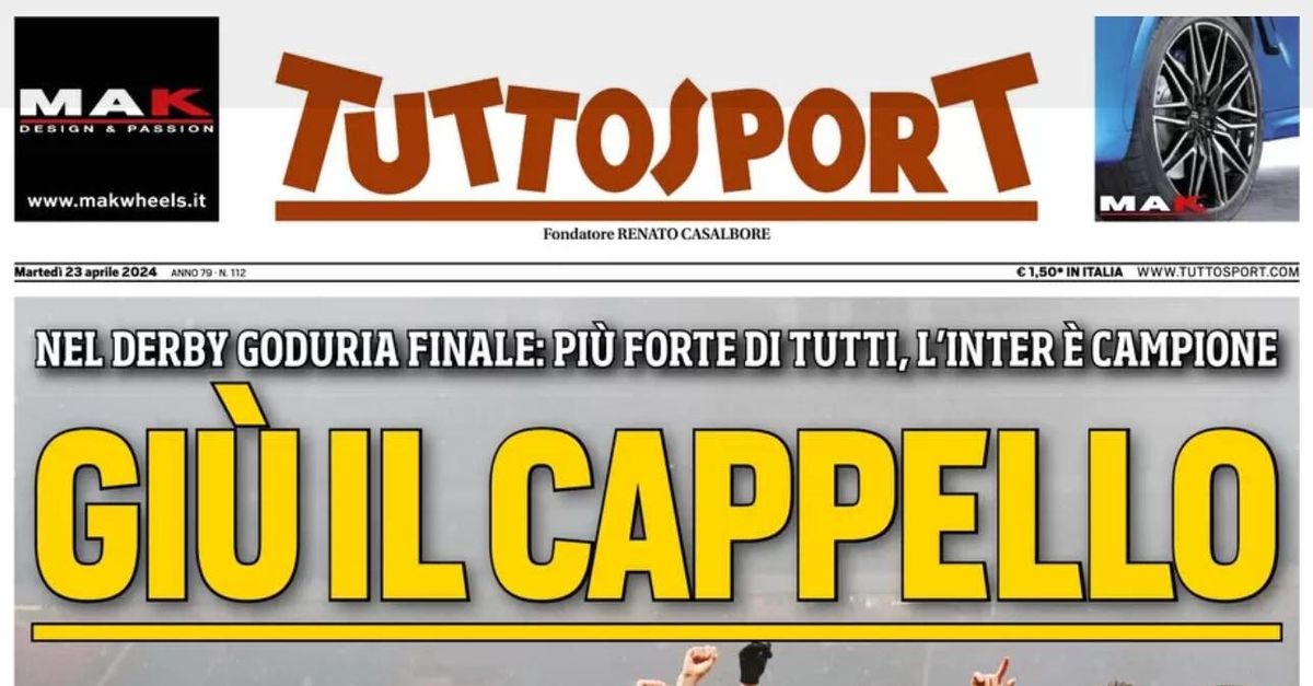 PRIMA PAGINA TUTTOSPORT OGGI: “Giù Il Cappello" - Calcio Napoli 1926