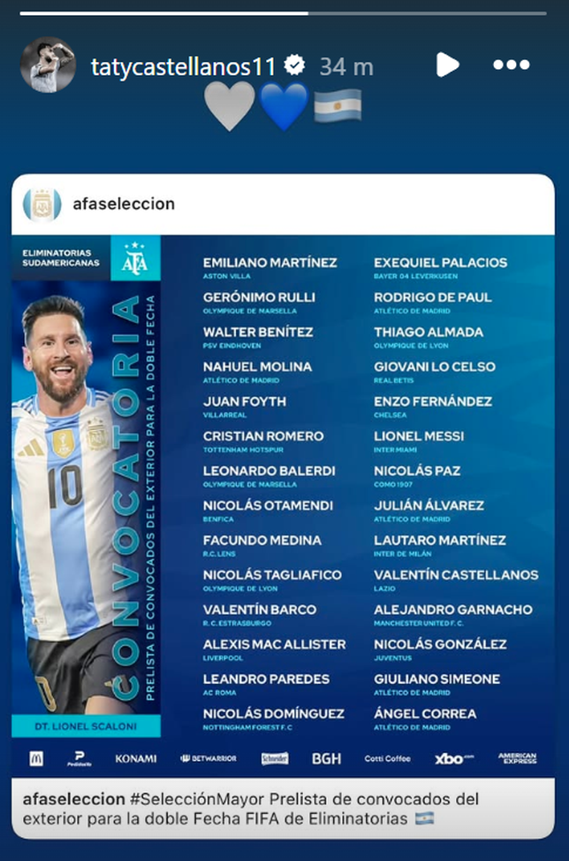 La storia Instagram di Castellanos