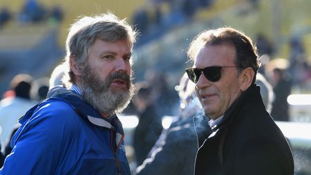 PARMA, ITALY - DECEMBER 22: Pietro Pizzarotti president of Parma Calcio talks with Massimo Cellino President of Brescia Calcio during the Serie A match between Parma Calcio and Brescia Calcio at Stadio Ennio Tardini on December 22, 2019 in Parma, Italy. (Photo by Alessandro Sabattini/Getty Images)