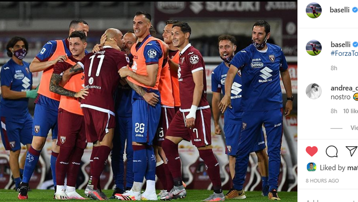 Toro-Brescia 3-1, i giocatori sui social: “Allegria da condividere con i tifosi”. Esulta anche Baselli- immagine 2
