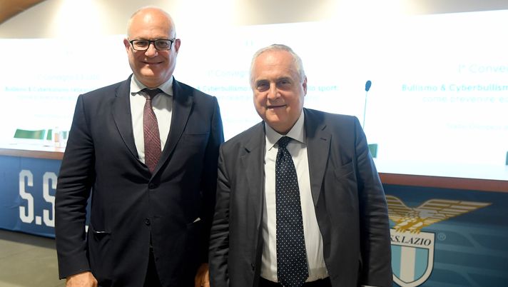 Roberto Gualtieri e Claudio Lotito Roberto Gualtieri e Claudio Lotito