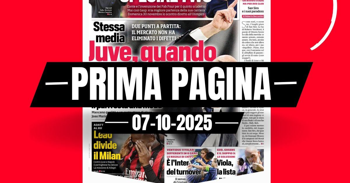 Prima pagina Corriere dello Sport: “Leao divide il Milan”