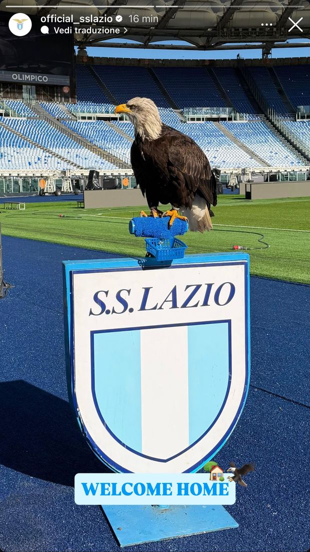 Lazio, l’aquila è all’Olimpico per i voli di prova – FOTO- immagine 2