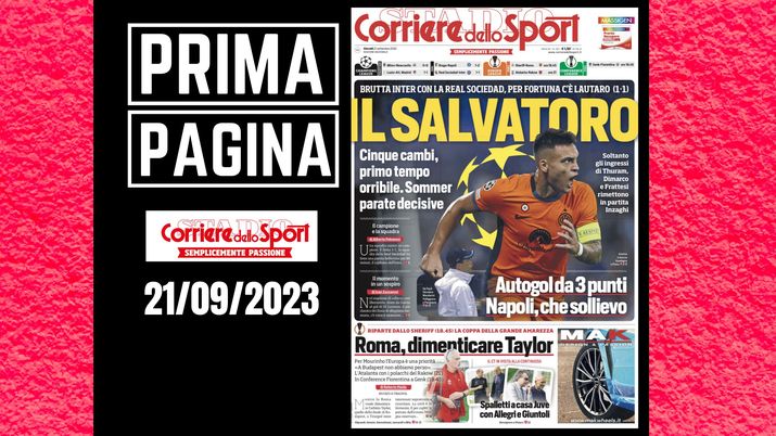 Prima pagina Corriere dello Sport: 'Il SalvaToro'