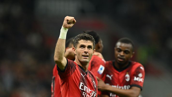 esultanza gol Christian Pulisic AC Milan Milan-Cagliari 5-1 Serie A 2023-2024