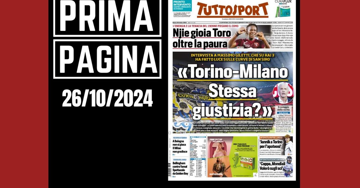 Prima pagina Tuttosport: a Bologna non si gioca, il Milan non gradisce