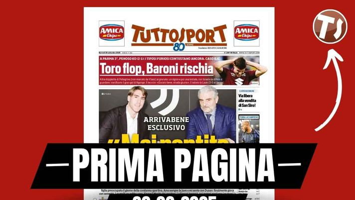 Prima pagina Tuttosport: 'Via libera alla vendita di San Siro a Milan e Inter: sì del Consiglio'