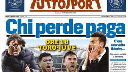 PRIMA PAGINA TUTTOSPORT OGGI: “Toro-Juve, chi perde paga”
