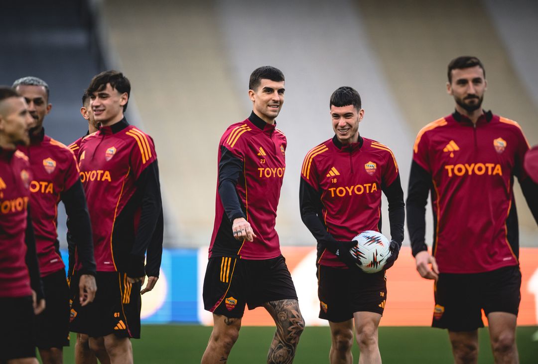 Panathinaikos-Roma, la rifinitura e la conferenza di Gasp e Tsimikas – FOTO GALLERY - immagine 8