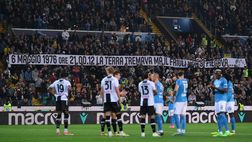 Udinese-Napoli, interrotto il gioco per commemorare le vittime del terremoto nel 1976