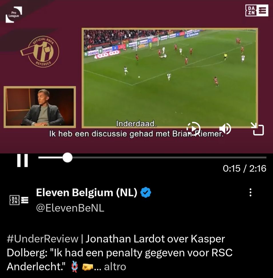 Standard-Anderlecht, Clasico belga: l’arbitro Lardot ammette in tv un grosso errore!- immagine 2