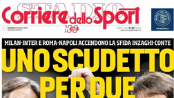 PRIMA PAGINA CORRIERE DELLO SPORT OGGI: “Uno scudetto per due”