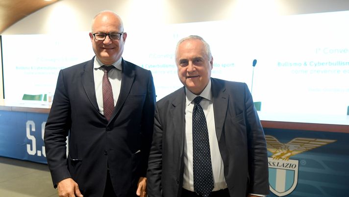 Roberto Gualtieri e Claudio Lotito Roberto Gualtieri e Claudio Lotito