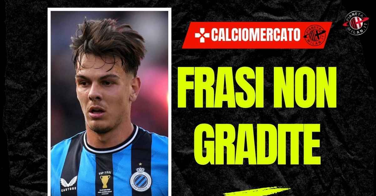 calciomercato milan moretto jashari bruges infastidito dalle parole di tare