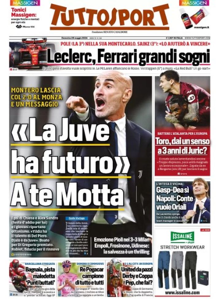 EDICOLA / TS: Juve, a te Motta. Napoli, Conte vuole Oriali - immagine 1