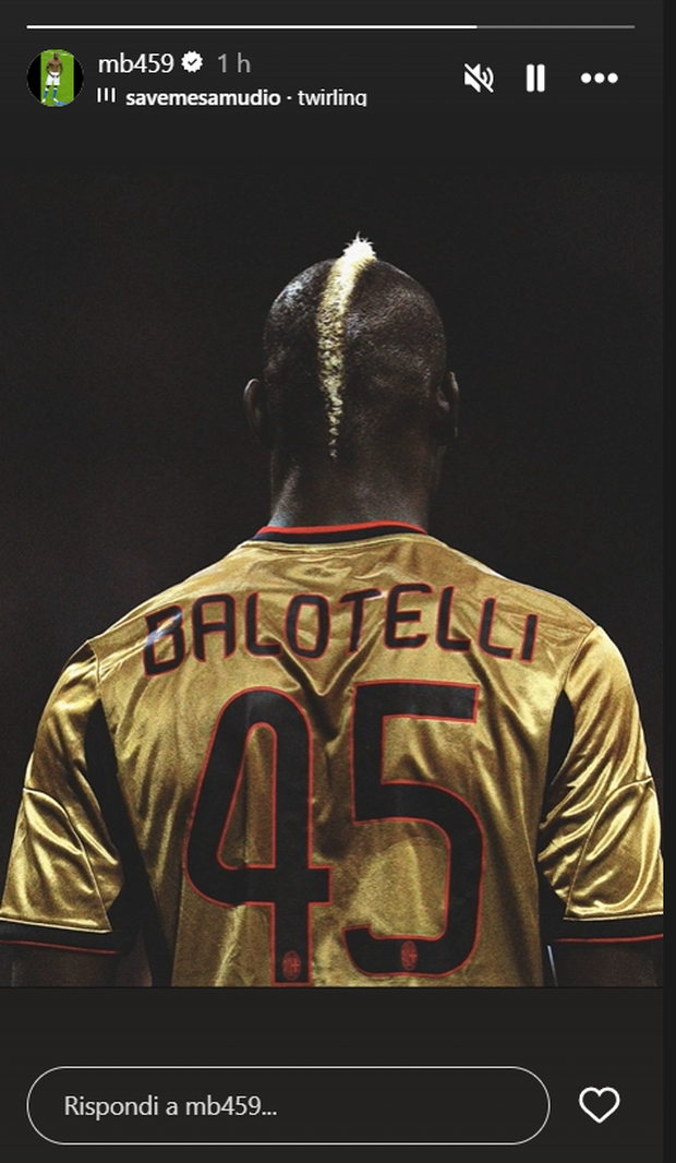 Mario Balotelli, screen storia Instagram