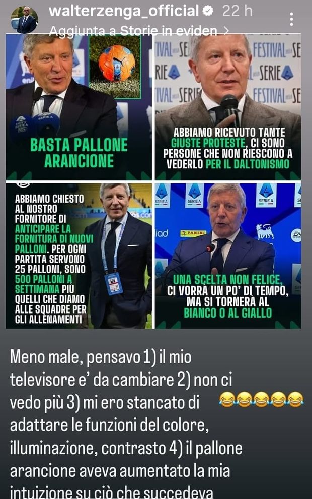 Serie A ha deciso, stop a pallone arancione. Zenga: “Menomale, pensavo…- immagine 2