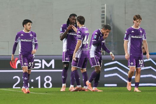 FLORENCE, ITALY - DECEMBER 21: Moise Kean of ACF Fiorentina celebrates after scoring a goal during the Serie A match between ACF Fiorentina and Udinese Calcio at Artemio Franchi on December 21, 2025 in Florence, Italy. (Photo by Gabriele Maltinti/Getty Images)