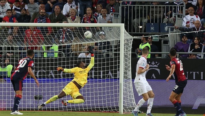 CAGLIARI, ITALY - NOVEMBER 09: Gabriele Zappa of Cagliari #28 scores a third goal during the Serie match between Cagliari and Milan at Sardegna Arena on November 09, 2024 in Cagliari, Italy. (Photo by Claudio Villa/AC Milan via Getty Images)  Cerchiamo di essere lucidi - immagine 1