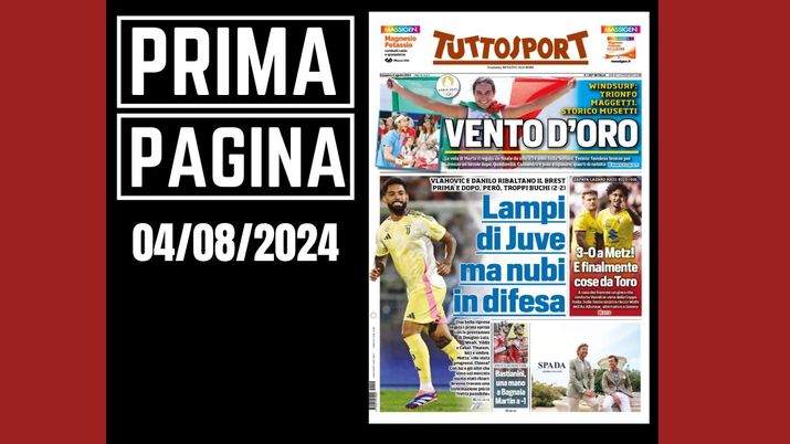 Prima pagina Tuttosport: lampi di Juventus, ma nubi in difesa Prima pagina Tuttosport: lampi di Juventus, ma nubi in difesa