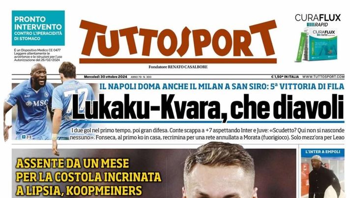 prima pagina tuttosport oggi