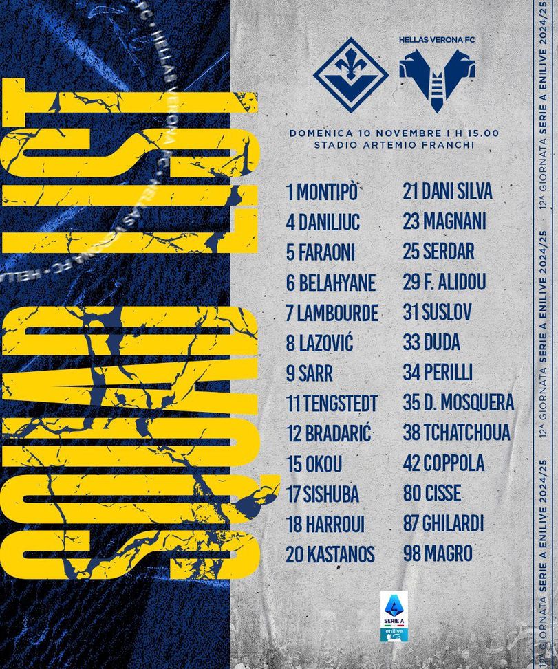 Hellas Verona, i convocati di Zanetti per la sfida di domani al Franchi- immagine 2