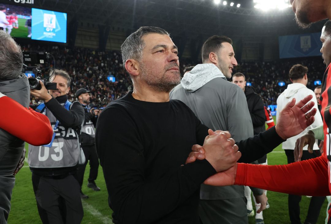 Festeggiamenti Sergio Conceicao derby Inter-Milan 2-3 Supercoppa italiana 2025