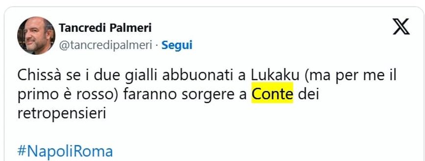 Napoli-Roma, esplode la polemica sui social: “Lukaku andava espulso…”- immagine 2