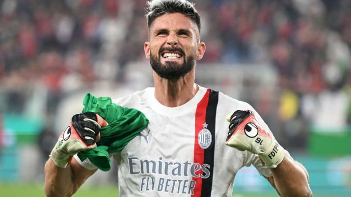 Olivier Giroud, ex attaccante AC Milan, decisivo in Genoa-Milan 0-1 di Serie A il 7 ottobre 2023