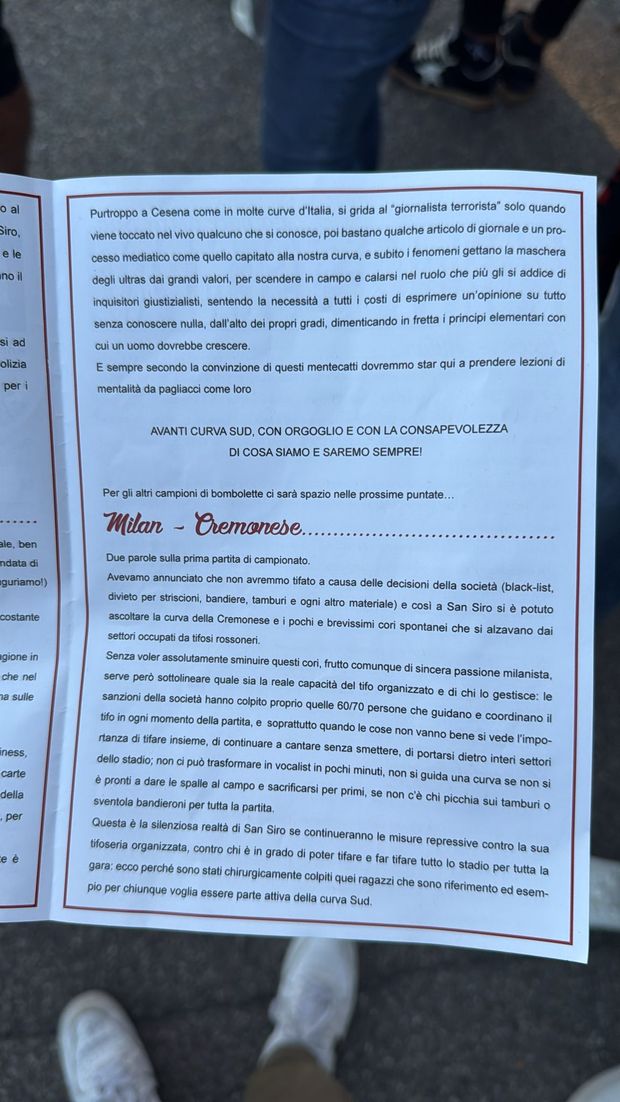 La protesta della Curva Sud prima di Milan-Bologna: “Contro black list e repression”- immagine 4