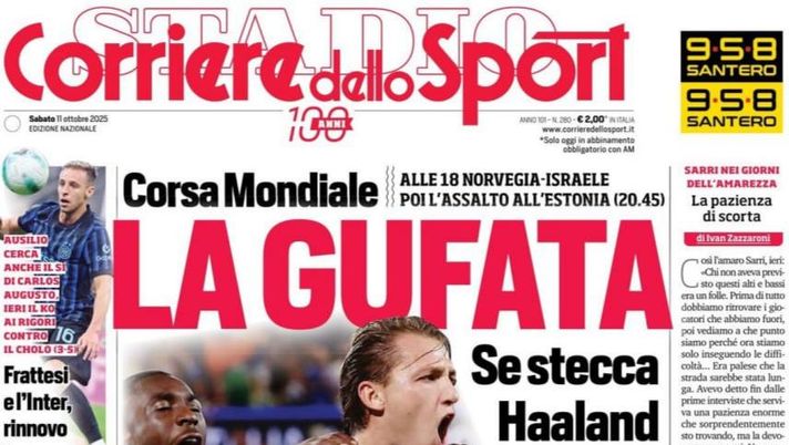 Il Napoli sui media: le prime pagine dei quotidiani di oggi- immagine 1