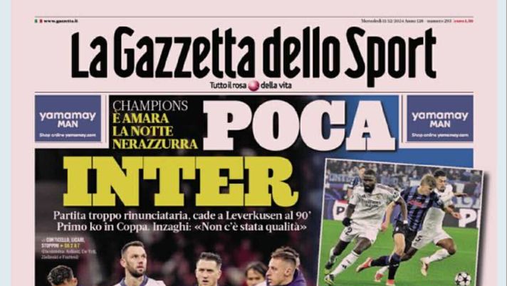 PRIMA PAGINA GAZZETTA DELLO SPORT OGGI: “Inzaghi al rinnovo, ci metto la firma”