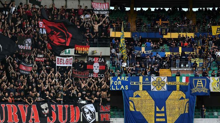 Verona-Milan, il TAR respinge il ricorso dell'AIMC | AC Milan News e ultime notizie (Credits Getty Images) Tifosi di Milan e Verona durante un match di Serie A
