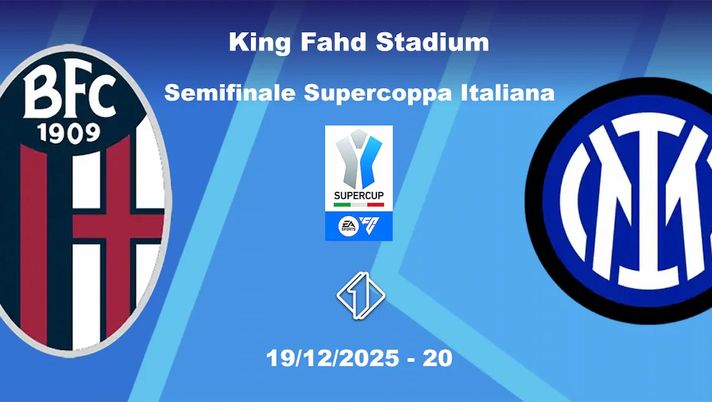 Bologna-Inter, pronostico risultato esatto in Supercoppa: stuzzica questa quota con clean sheet Bologna-Inter, pronostico risultato esatto in Supercoppa: stuzzica questa quota con clean sheet - immagine 1