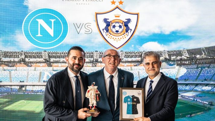 Napoli-Qarabag, pranzo UEFA a Palazzo Petrucci tra le società: l’omaggio degli azzurri - immagine 1