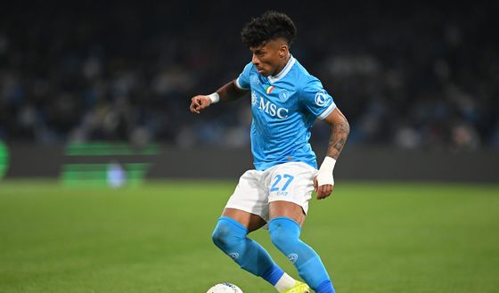 NAPLES, ITALY - MARCH 06: Alisson Santos in action during the Serie A match between SSC Napoli and Torino FC at Stadio Diego Armando Maradona on March 06, 2026 in Naples, Italy. (Photo by SSC NAPOLI/SSC NAPOLI via Getty Images)
