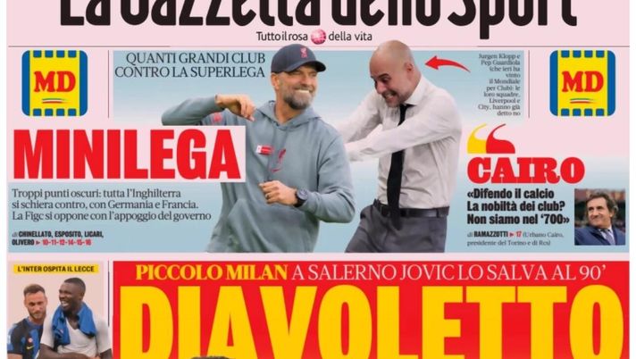 prima pagina gazzetta dello sport