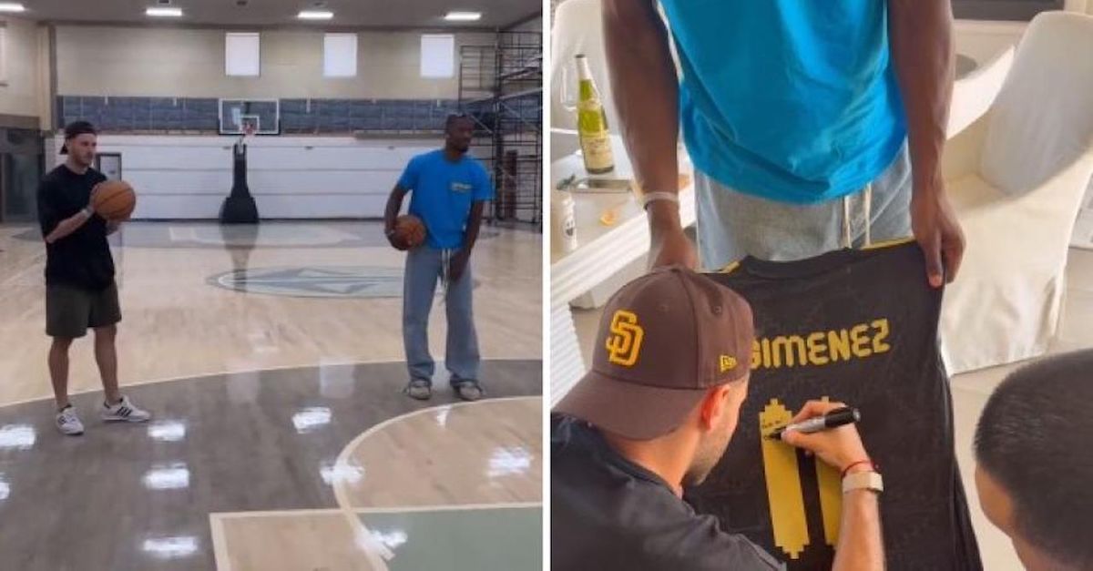 gim233nez butler sfida a 8216calcio basket8217 e santi gli regala la maglia video