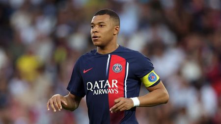 PARIS, FRANCE - JUNE 03: Kylian Mbappe of Paris Saint-Germain in action during the Ligue 1 match between Paris Saint-Germain and Clermont Foot at Parc des Princes on June 03, 2023 in Paris, France. (Photo by Julian Finney/Getty Images)